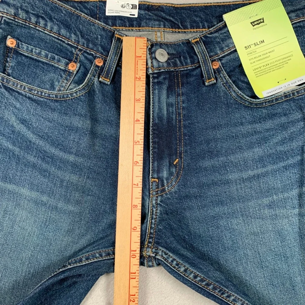 Levi's 511 Slim Jeans Mens 31x32 Blue Flex Eco Performance Stretch Denim NWT